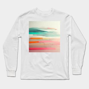 Pastel Abstract Lines Long Sleeve T-Shirt